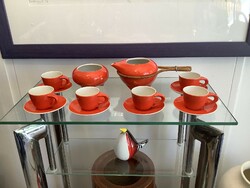 Várdeák ildíkó Zsolnay mocha coffee set from the 60s, for lovers of modern design