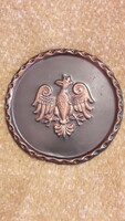 Bronzed wall decoration with eagle crest (m3191)