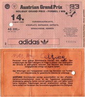 Form 1 ticket 1983 Austria 130504. There is a post office!