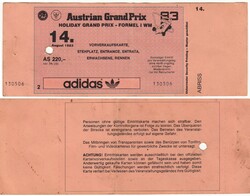 Forma 1 belépő 1983 Ausztria 130506    .Posta van !