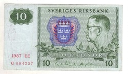 10 korona 1987 Svédország