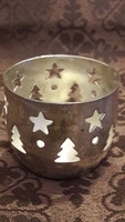 Silver-plated Christmas candle holder (m3279)