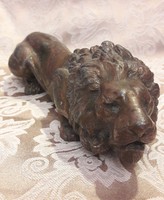 Antik fém oroszlán szobor (L3250)