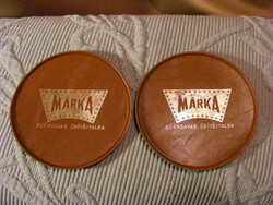 2 soft drink artificial leather coasters of a retro brand