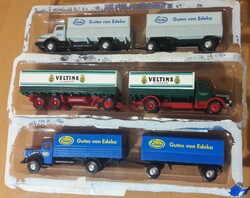 Ddr, 3 ifa truck models, h0, 1:87, retro toy, field table