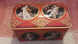 Puttous metal box, tin box with musical angel (l3290)