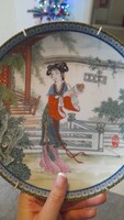 Jingdezhen China jelzett porcelán falitányér tál tányér Kína Japán Ázsia 20 század 3 db egyben vihet