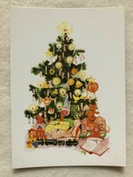 Postatiszta Karácsonyi képeslap, rajzos levelezőlap - Dr. Köhlerné Molnár Katalin rajz         -2.