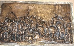 Battle scene (bronze relief, relief)