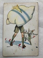 Antique Scout postcard - 1934 - drawing by Márton Lajos -2.