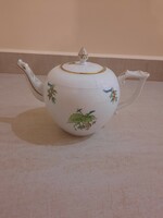 Herend Hecsedli, rosehip pattern porcelain teapot, tea spout