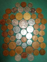 Fém pénz, Erzsébet királynő, 56db-os lot! Penny, és canadai cent gyűjtemény! Több évszám!