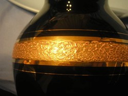 N11 Moser váza bordó lila vastag arany applikációval 25 cm hibátlan ritkaság