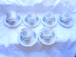 5 db ibolyás  porcelán csésze és  tányér (400 Ft/db)