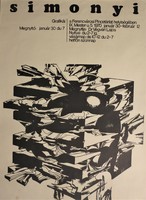 A rare poster of emő Simonyi's (1943-) graphic art exhibition in 1970