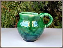 Gorka geza green-glazed handmade ceramic bottle