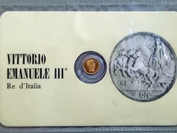 Mini arany érme Vittorio Emanuele III