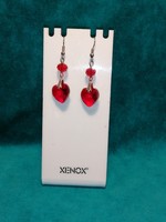Red heart crystal earrings (637)