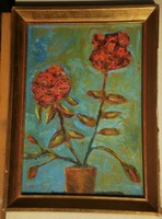 Román György (1903-1981) : Piros virág
