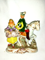 Foreign equestrian porcelain hunting couple figure