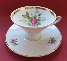 Winterling Röslau Bavaria német porcelán kávés teás csésze csészealj szett rózsa virág mintával