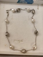 Izraeli ezüst nyaklánc -nyakék gyöngygyel