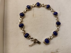 Israeli silver bracelet with lapis lazuli stone