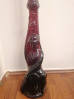 Rarity! 112 Cm tall wine bottle depicting a seated soldier with a shield.