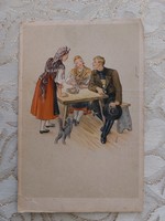 Old postcard 1943 artist drawing postcard