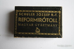 József Schuler reform pen, old Hungarian, cardboard nib box