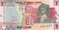 Sierra leone 1 leone, 2022, unc banknote