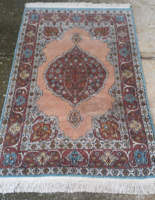 130 x 80 cm kézi csomózású Kasmiri selyem szőnyeg eladó