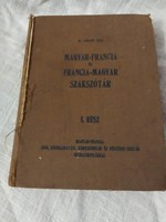 Dr.Sömjén Géza,magyar-francia szakszótár,szerző által dedikálva gróf Bethlen István úrnak,1928