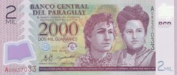 Paraguay 2000 guaranies, 2008, UNC bankjegy