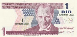 Törökország 1 líra, 1970, UNC bankjegy