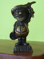 Wbap820 dallas texas radio, gold digger, marked bronze miniature (approx. 1940), Rarity!!