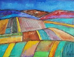 Hills (50 x 65 cm) abstract landscape