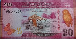 Sri Lanka 20 rúpia, 2016, UNC bankjegy