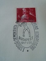 ZA413.29   Alkalmi bélyegzés-  I. Szociáldemokrata Országos Kereskedő Kongresszus  1947 Budapest