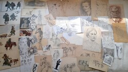 János Granár's drawings together, 90 pieces