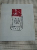 ZA413.24  Alkalmi bélyegzés- SOMOGY a demokráciáért -kiállítás -KAPOSVÁR 1947
