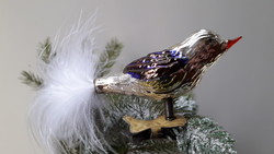 Üveg madár karácsonyfadísz