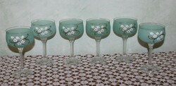 Czech crystal glass set, hand-painted decorated with 24 carat gold-sparkling