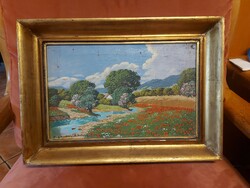 Szentmiklóssy M.Sándor festmény, olaj, vászon, 39x25 cm+ keret