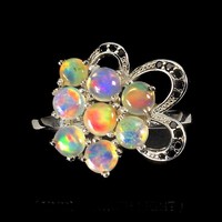 57 And real fire opal 925 silver ring