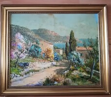 Provence-Lucien Potronat (1889-1974)- Côte d'Azur- művészi  MÁSOLAT