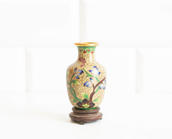 VÉGKIÁRUSÍTÁS! - Antik rekeszzománc váza - cloissoné zománc váza írisz mintával, cloisonné - kínai