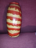 Art deco trickled glazed vase