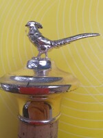 Bottle stopper shaped silver-plated pheasant