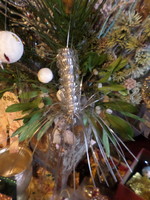 Retro, tinsel Christmas tree decoration in good condition.